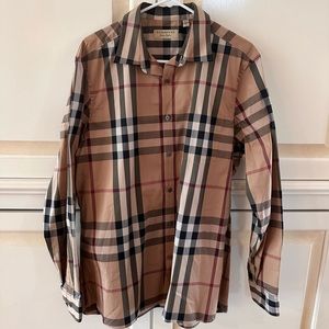 Burberry Check Long Sleeve Button up